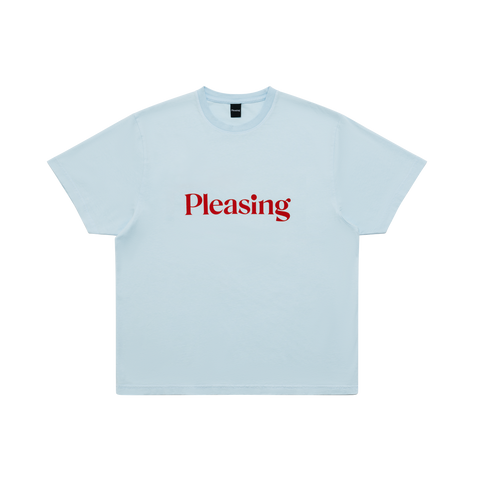 The Pleasing Logo Tee in Baby Blue