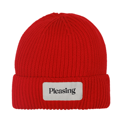 The Pleasing Striped Beanie in Red