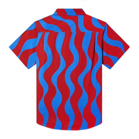 The Squiggle Shirt in Deep Cherry Blue