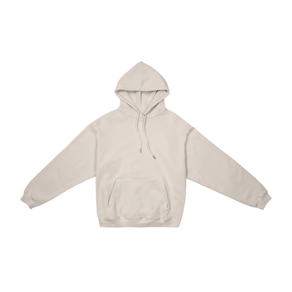 The Heavyweight Drawstring Hoodie in Cream Pleasing UK